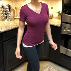 Purple V neck size small